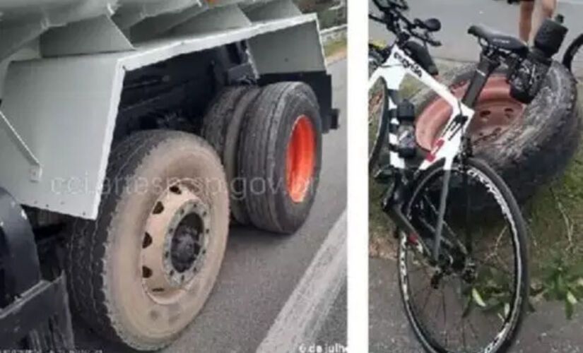 Roda de caminhão se soltou e causou a morte de um ciclista em SP