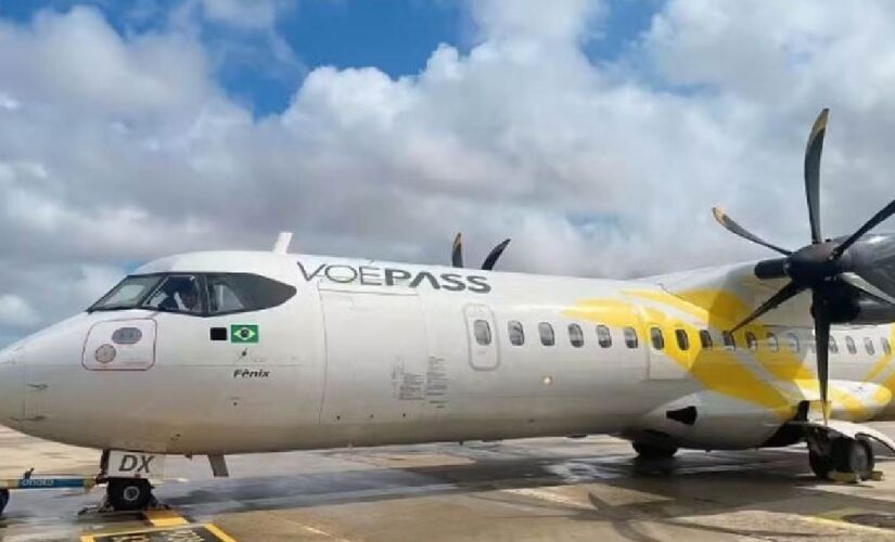 Aeronave modelo ATR-72-500 da Voepass