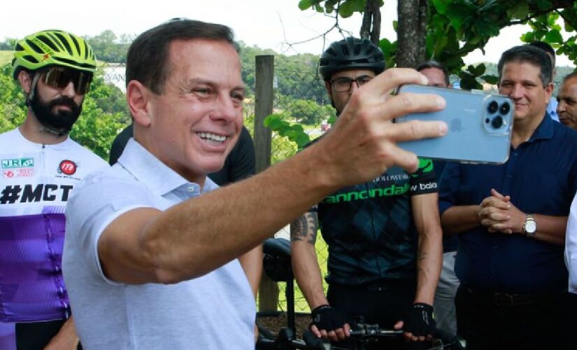 O governador João Doria durante anúncio do projeto da Ciclovia dos Bandeirantes