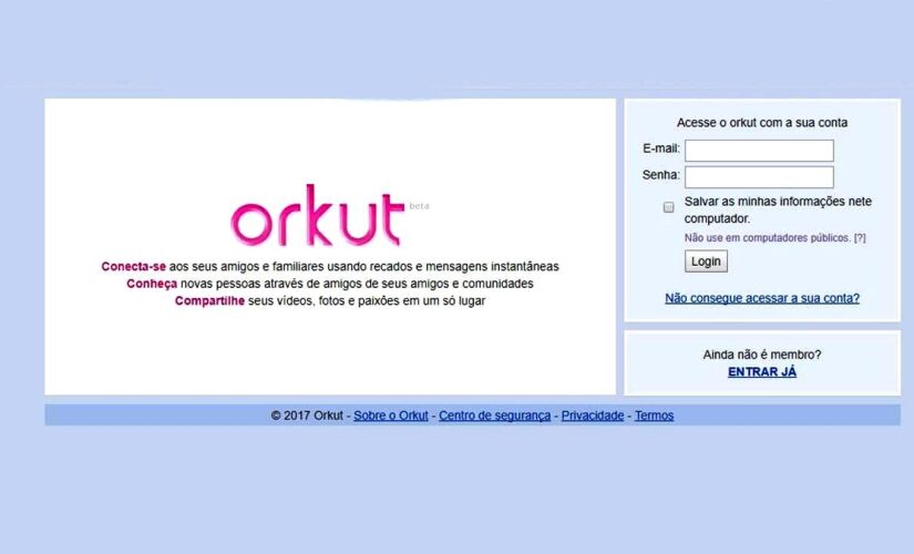 Orkut foi uma rede social que marcou a internet brasileira nos anos 2000