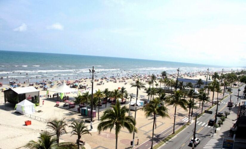 Praia Canto do Forte, Praia Grande, no litoral de São Paulo; balanço do GBMar foi divulgado na noite deste domingo 