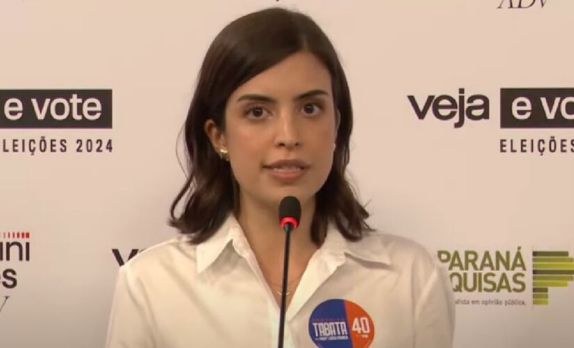 Candidata Tabata Amaral disparou contra Nunes e Boulos no debate da Veja e ESPM