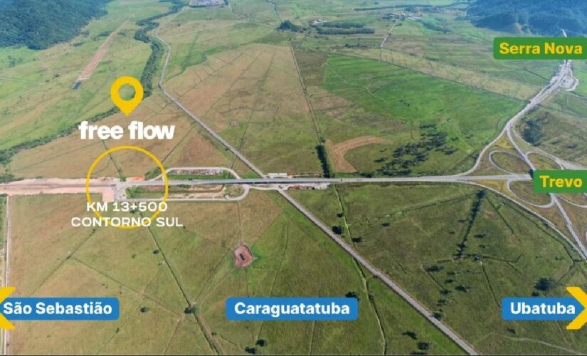 Free Flow será instalado no quilômetro 13,5 do Contorno Sul da rodovia Tamoios