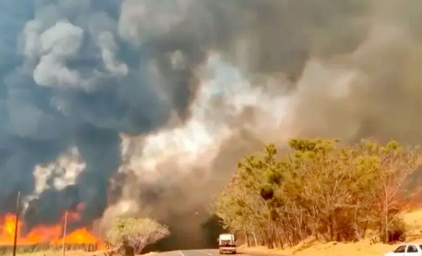 Incêndio na região de Votuporanga, no interior de São Paulo