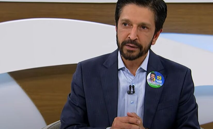 Prefeito Ricardo Nunes durante participação no Roda Viva, da TV Cultura