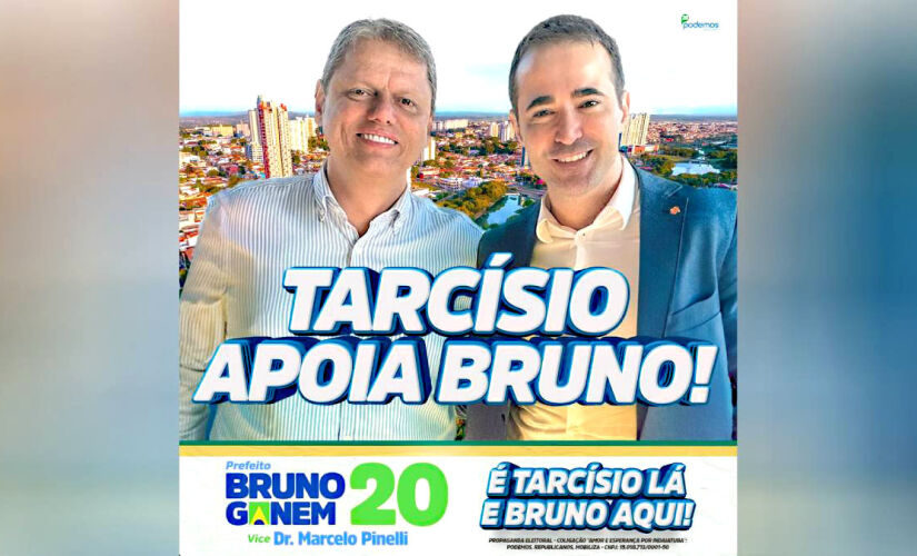 Bruno Ganem candidato à prefeito de Indaiatuba com Tarcísio de Freitas