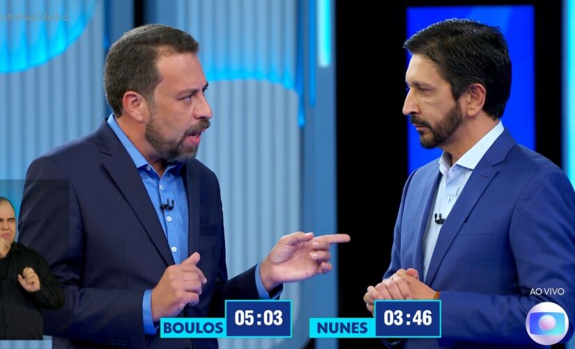 Boulos e Nunes se enfrentam em debate da TV Globo, nesta sexta