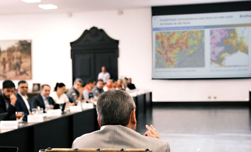 Reunião entre o governador de São Paulo, Tarcísio de Freitas, com prefeitos da Grande São Paulo e outras autoridades; encontro foi realizado na manhã desta quinta-feira 