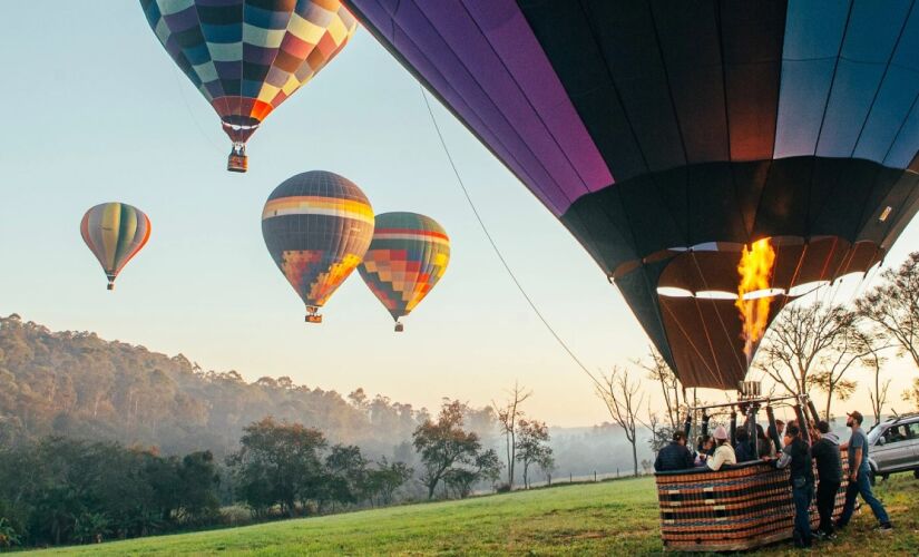 Passeio de balão em Boituva, região próxima da Capital