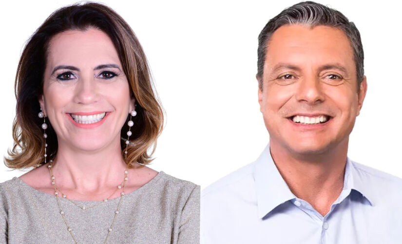 Candidatos a prefeito de Santos Rosana Valle e Rogério Santos 