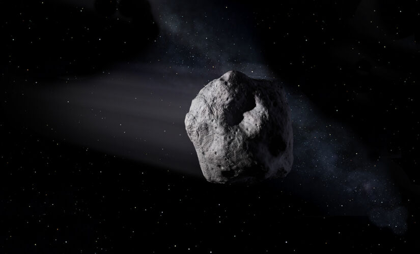 Asteroide, que não é o mesmo da foto, está  relativamente próximo da Terra para escalas astronômicas