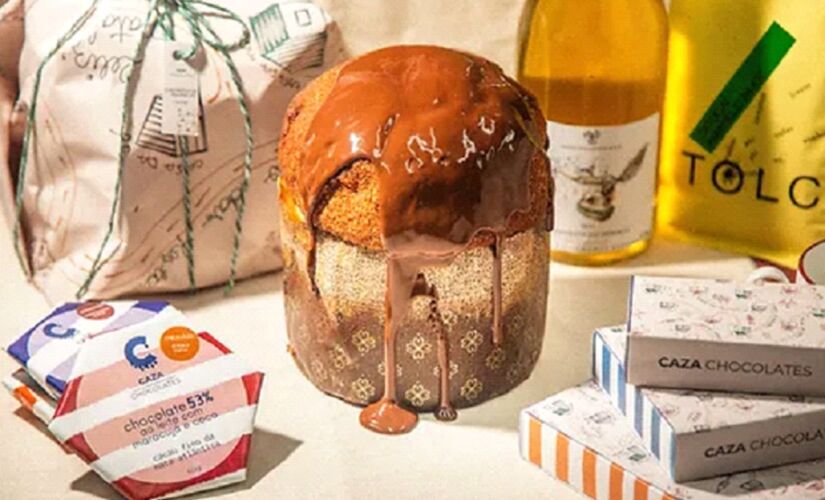 Panetone de longa fermentação recheado com chocolate nacional é o mais famoso