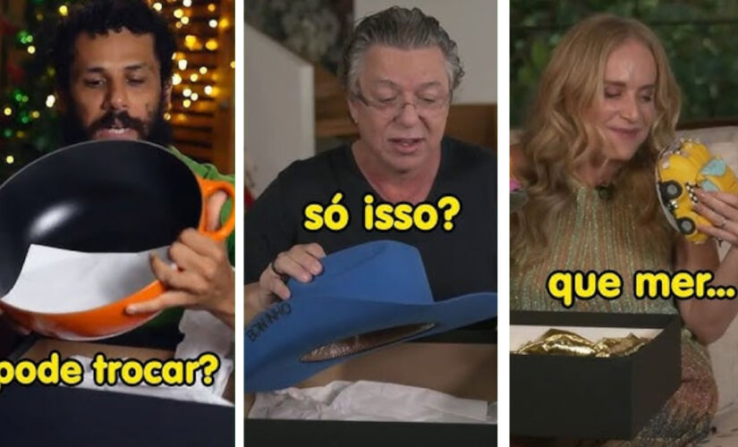 No YouTube, vídeos ironizam eventos de amigo secreto em que pessoas famosas parecem frustradas com seus presentes recebidos