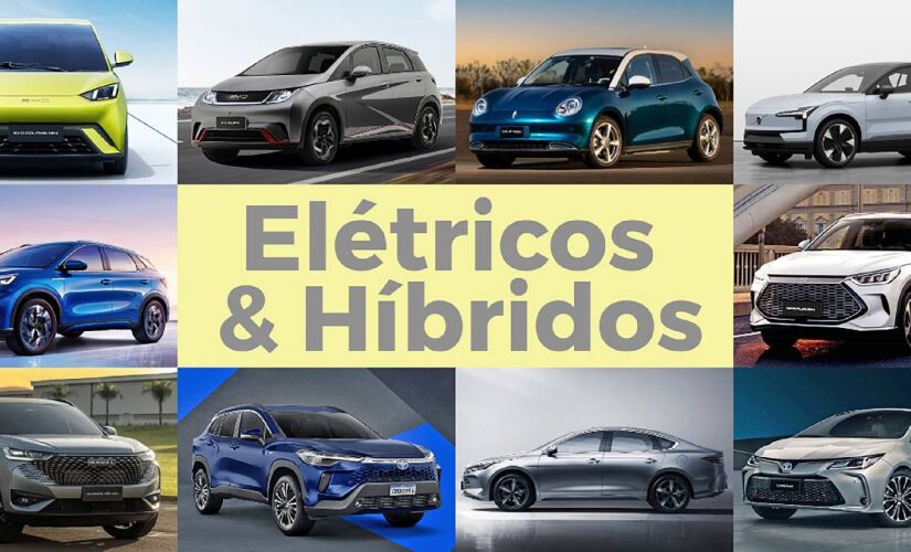 Cinco elétricos e hibridos mais vendidos em 2024