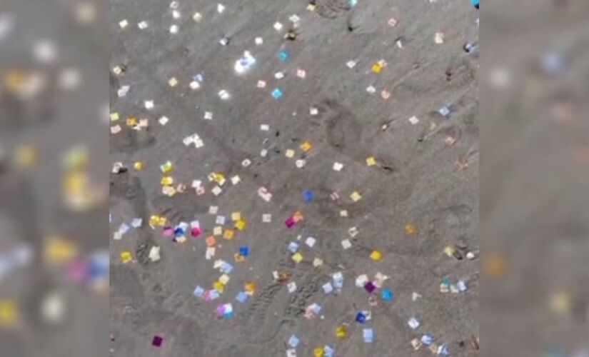 Influenciadora polui praia em Ubatuba com confetes para celebrar 200 mil seguidores