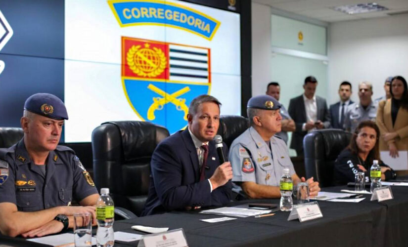 Coletiva de imprensa da Corregedoria da Polícia Militar na manhã desta quinta-feira (16/1) em São Paulo