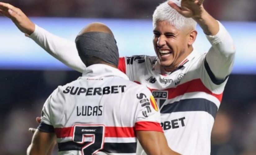 Lucas abriu o placar para a goleada são-paulina já no início da partida