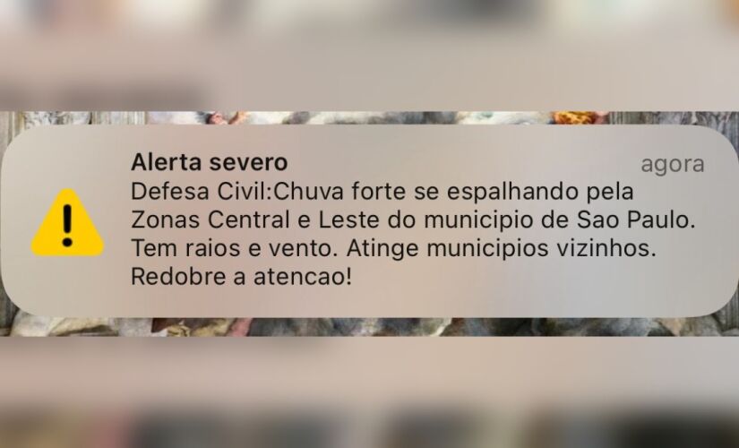 Nota destaca fortes chuvas, raios e ventos no centro e zona leste da capital paulista