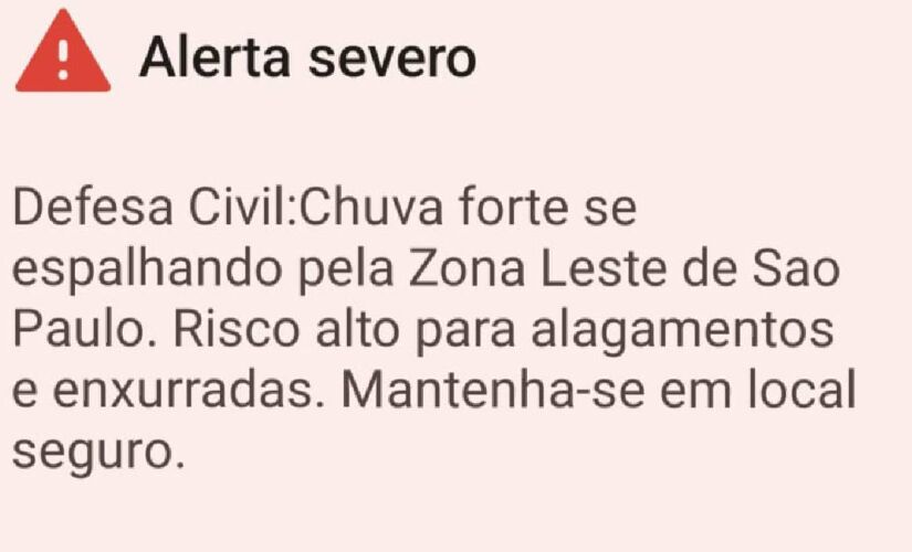 Moradores receberam aviso na tela do celular