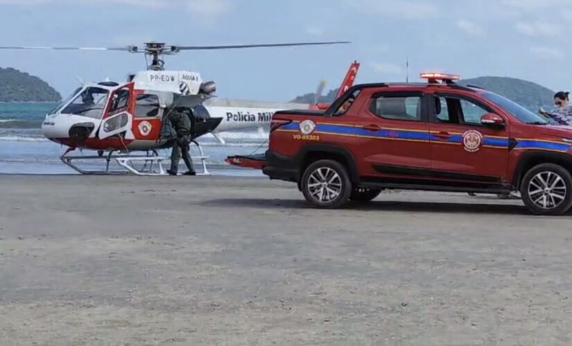 Corpo de Bombeiro atendeu ao chamado de socorro na praia de Ubatumirim, em Ubatuba