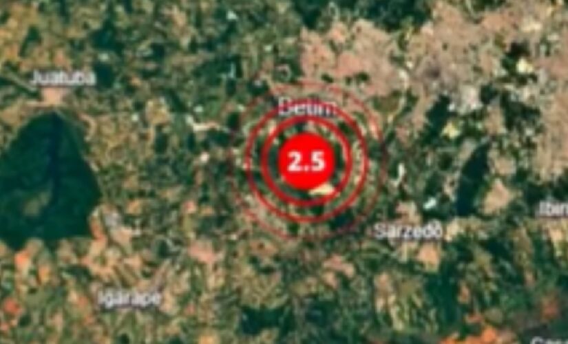 Um tremor de terra foi registrado cidade de Betim, na Região Metropolitana de Belo Horizonte, em Minas Gerais, na tarde deste sábado (22/3)