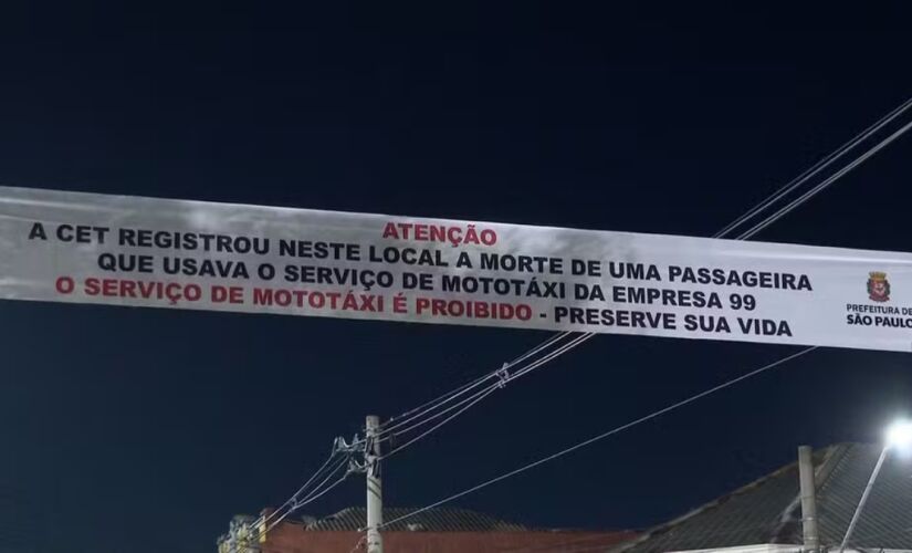 Faixa foi colocada no trecho da avenida Tiradentes 