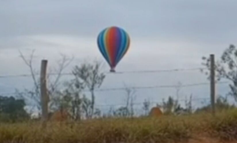 Momento da queda do balão que causou a morte de jovem no interior de SP