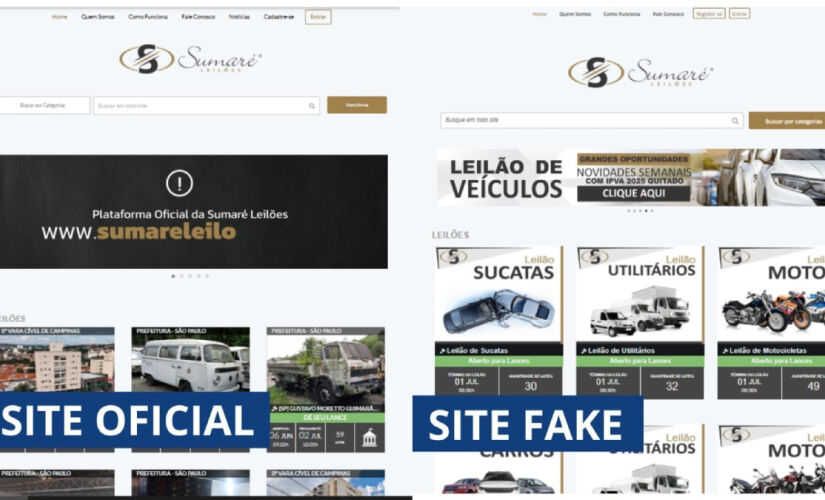 Criminosos também mudam a URL dos sites para ficarem o mais semelhante possível com original