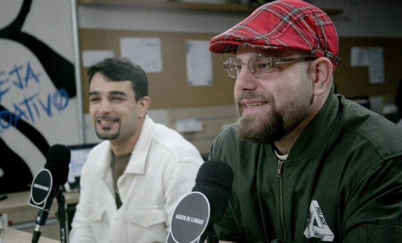 Paiva e Drum durante participação no podcast Direto da Gazeta  