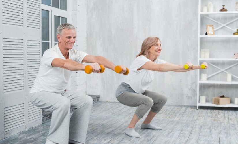 Agachamento sem pausa é um indicador simples de força muscular e expectativa de vida na meia-idade