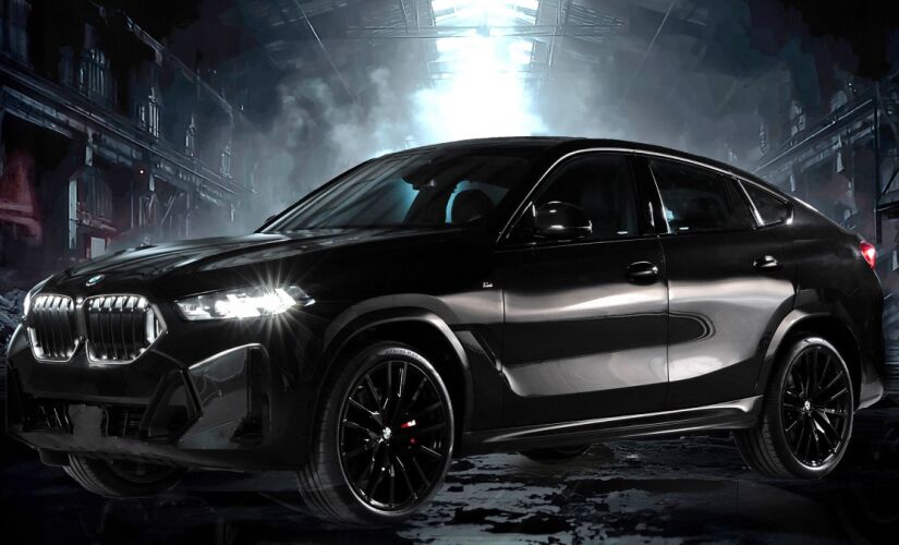 X6 Dark Edition tem faróis de máscara negra, grade iluminada e retrovisores