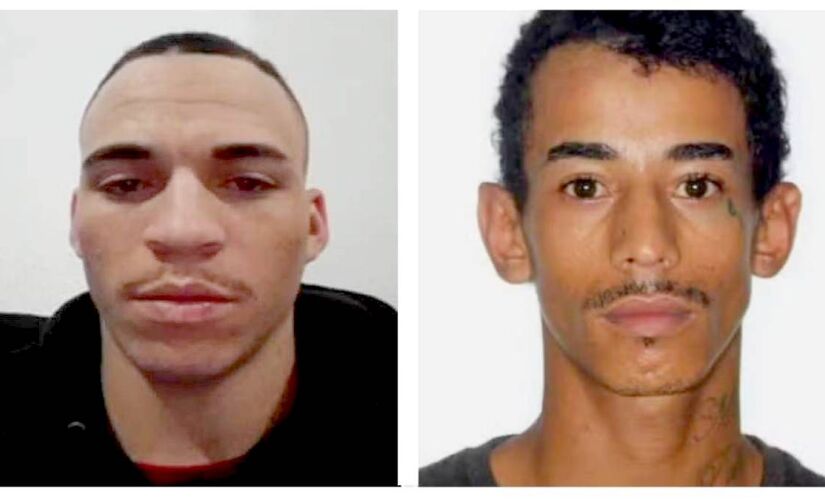 Polícia divulgou a identidade de Kauan Alison Alves dos Santo, de 19 anos, e Gabriel Vieira dos Santos, que fugiu com a arma do policial, de 28 anos