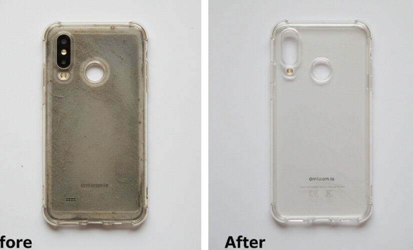 Aprenda a limpar a sua capinha transparente de uma vez 