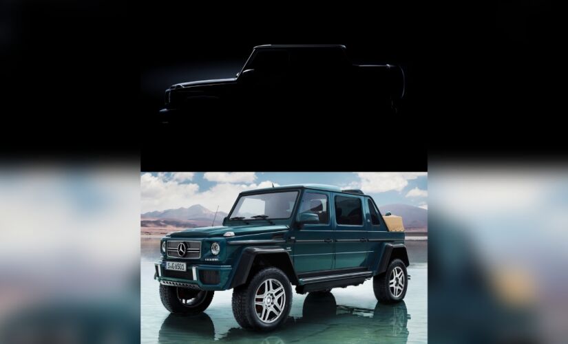 "Teaser" do Mercedes-Benz Classe G conversível e F2 do Mercedes-Maybach G 650 Landaulet de 2017