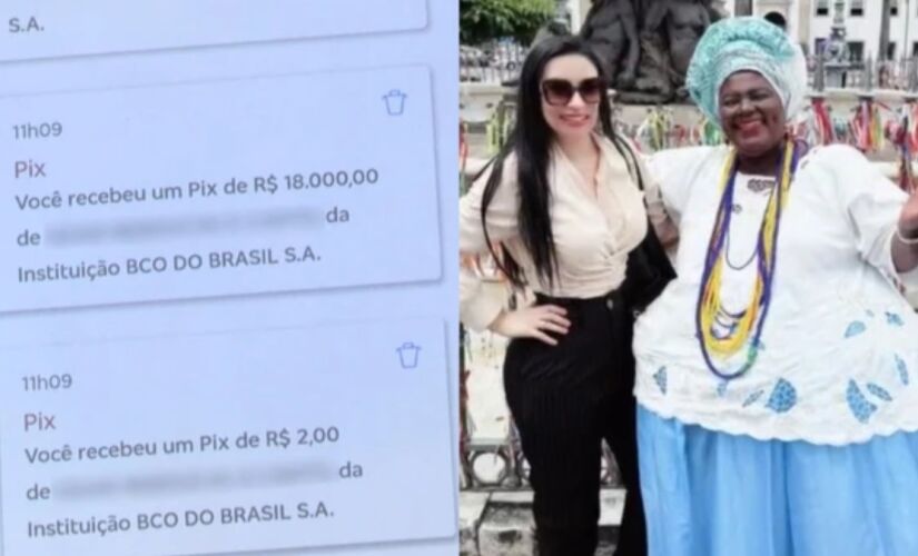 O valor da foto com a baiana era de apenas R$20, mas a turista se confundiu duas vezes ao transferir o dinheiro 