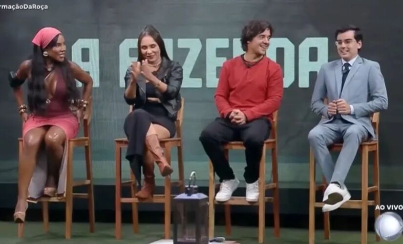 Dudu Camargo, Carol Lekker e Yoná Sousa disputam a Prova do Fazendeiro