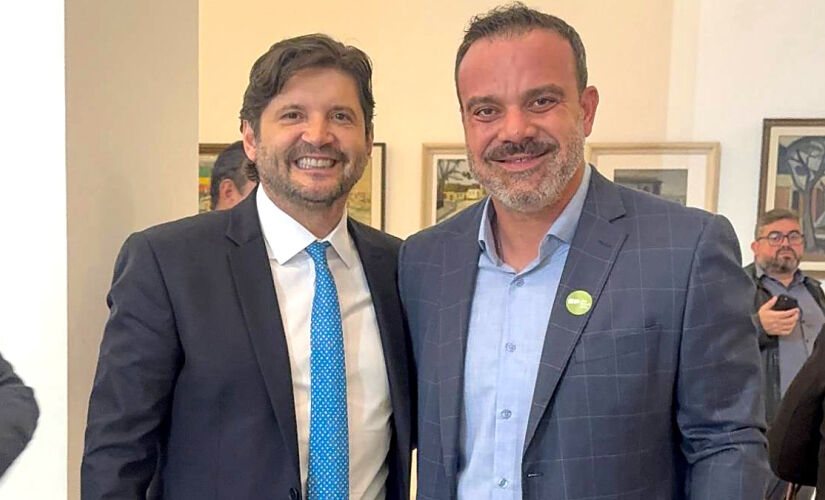 Célio Peixoto com o presidente da Alesp, deputado André do Prado