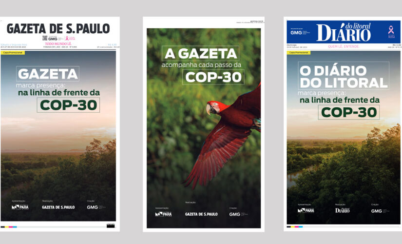 Jornais Gazeta e Diário do Litoral, que integram o Gazeta Media Group (GMG), estamparam na edição do último fim de semana capas exclusivas dedicadas à cobertura da COP30