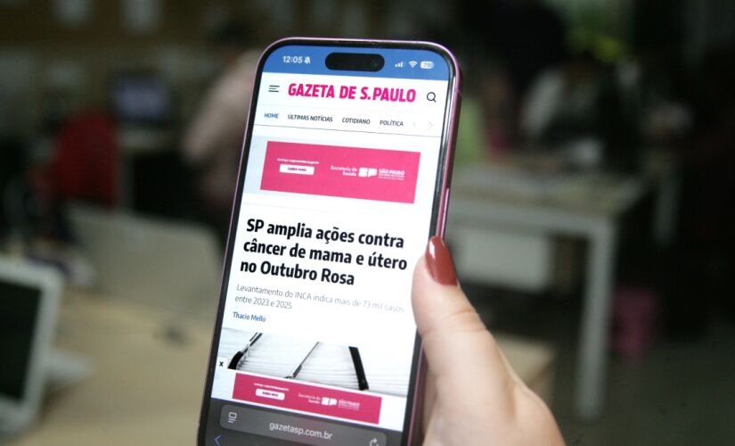 Gazeta personalizou a logomarca do site oficial na cor-de-rosa, em apoio às ações de saúde do Outubro Rosa, promovidas pelo governo estadual