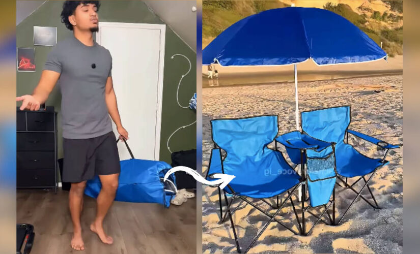 Descubra o kit dobrável que substitui as cadeiras tradicionais de praia e cabe em uma bolsa. Praticidade para o verão!