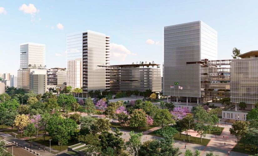 Ilustração gráfica das transformações na região central de São Paulo