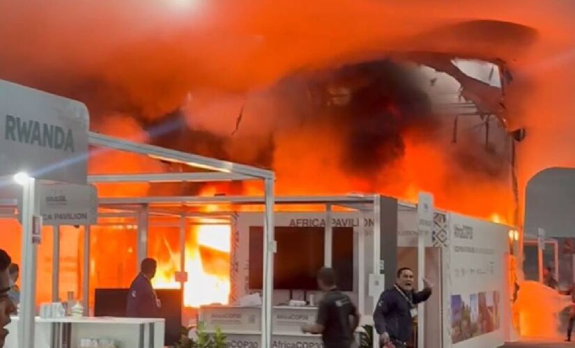 Incêndio ocorre na zona azul, na área chamada de Pavilhão dos Países