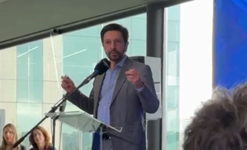 Ricardo Nunes durante evento no Itaim Bibi, em São Paulo