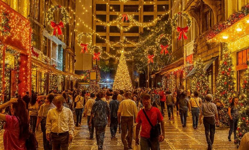 Imagem gráfica de como ficará o centro no Natal, segundo a prefeitura