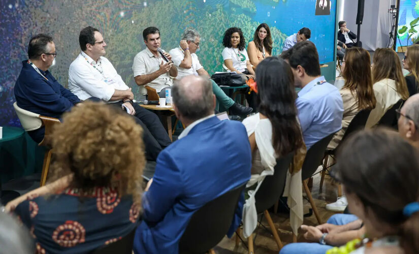Lançamento do Vale Bioamazônico na COP30, em Belém, com o governador, Helder Barbalho, e representantes de governo, empresas e sociedade civil