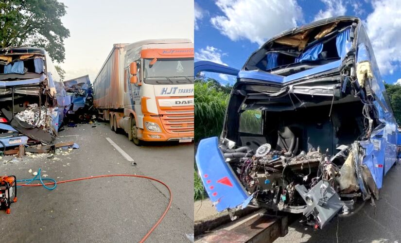 Acidente aconteceu por volta das 3h; bombeiros confirmam uma vítima fatal e relatam atendimento a dezenas no local