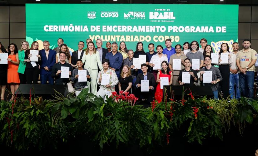 Governo do Pará e o governo Federal realizaram a cerimônia de certificação final do Programa de Voluntariado da COP30, iniciativa que contou com a participação de cerca de 1.300 voluntários e voluntárias 