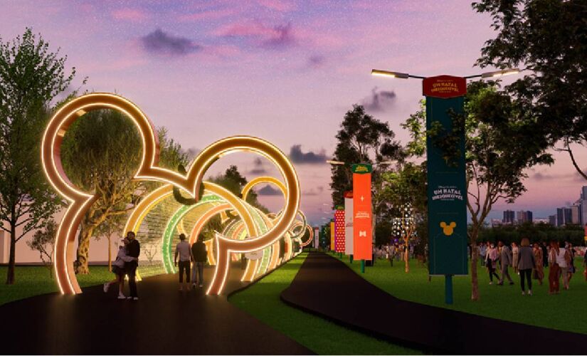 Batizado de Parque Mágico, o espaço marca a chegada inédita do projeto Disney Celebra: Um Natal Inesquecível