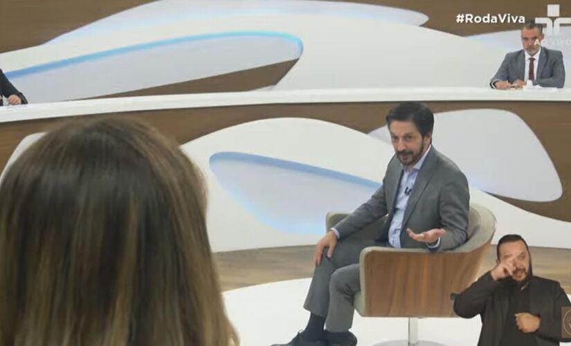O prefeito de São Paulo, Ricardo Nunes, durante entrevista ao Roda Viva
