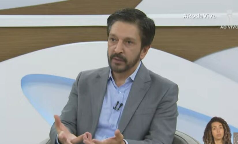 Ricardo Nunes durante o programa Roda Viva, da TV Cultura